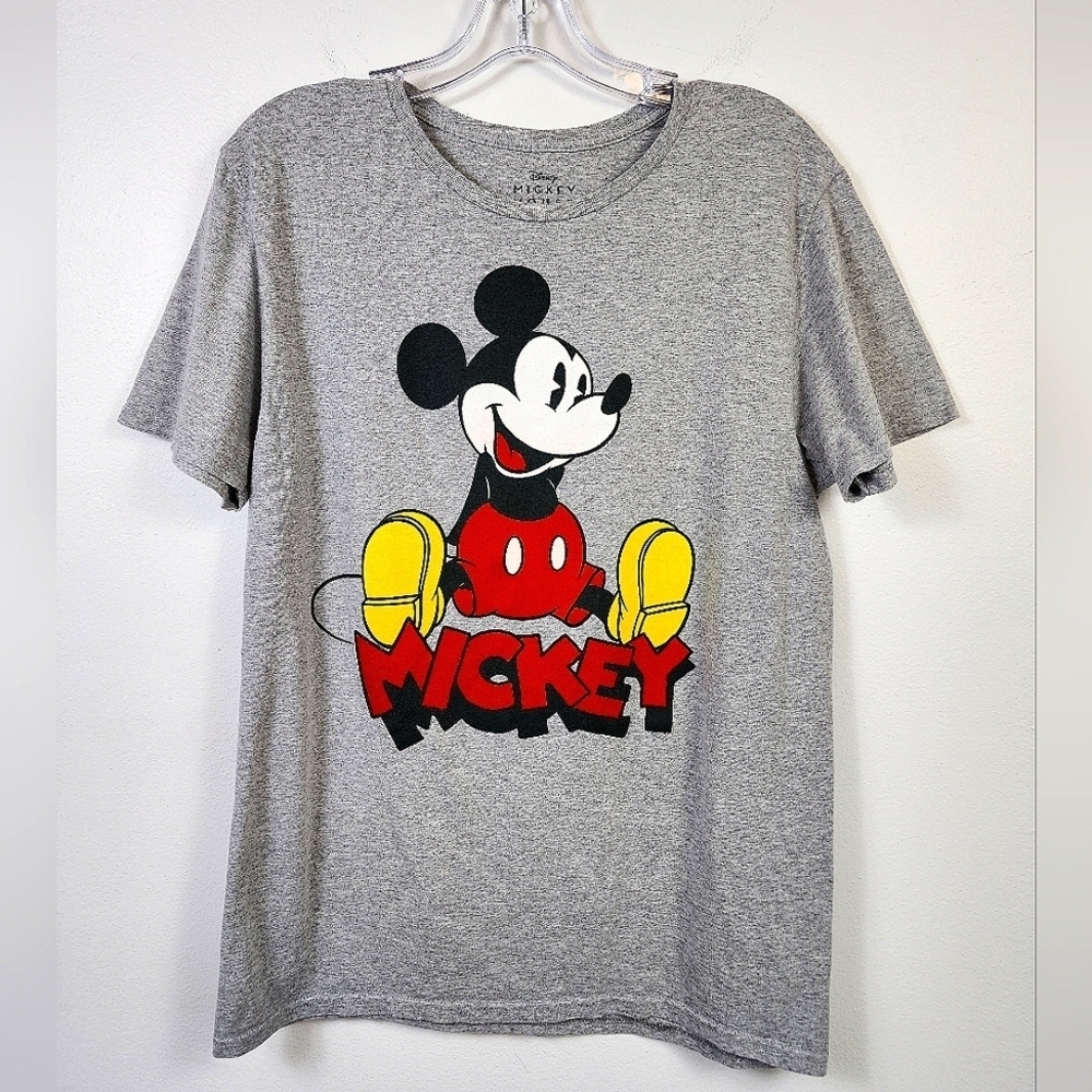 Disney Mickey Mouse Men's Gray Classic Mouse Graphic T-Shirt Short Sleeve, sz MD